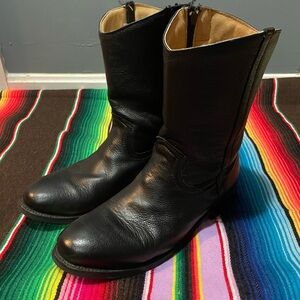 Classic Black Western Leather Boots for Men